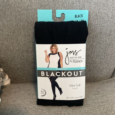 Just My Size Blackout Ultra Soft Touch Black Tights Size 1X/2X NWT